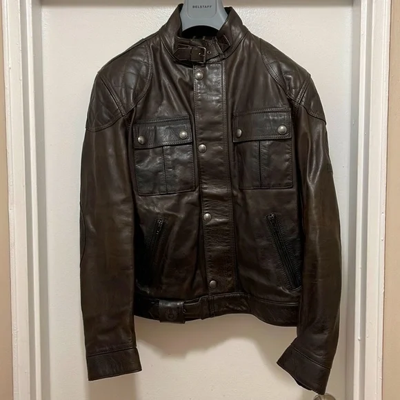 !SOLD! Belstaff Calf Leather Motorcycle Jacket with Removable Protective Armor - Picture 5 of 16